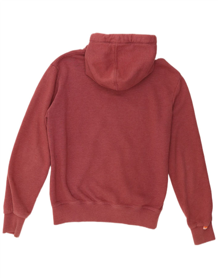 Superdry Mens Zip Hoodie Sweater 2XL Maroon Cotton