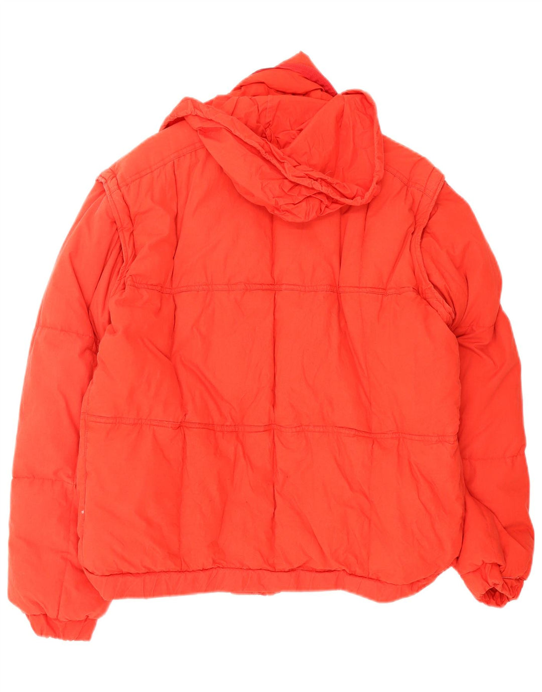 Vintage Mens Hooded Padded Jacket UK 40 Large Red Cotton