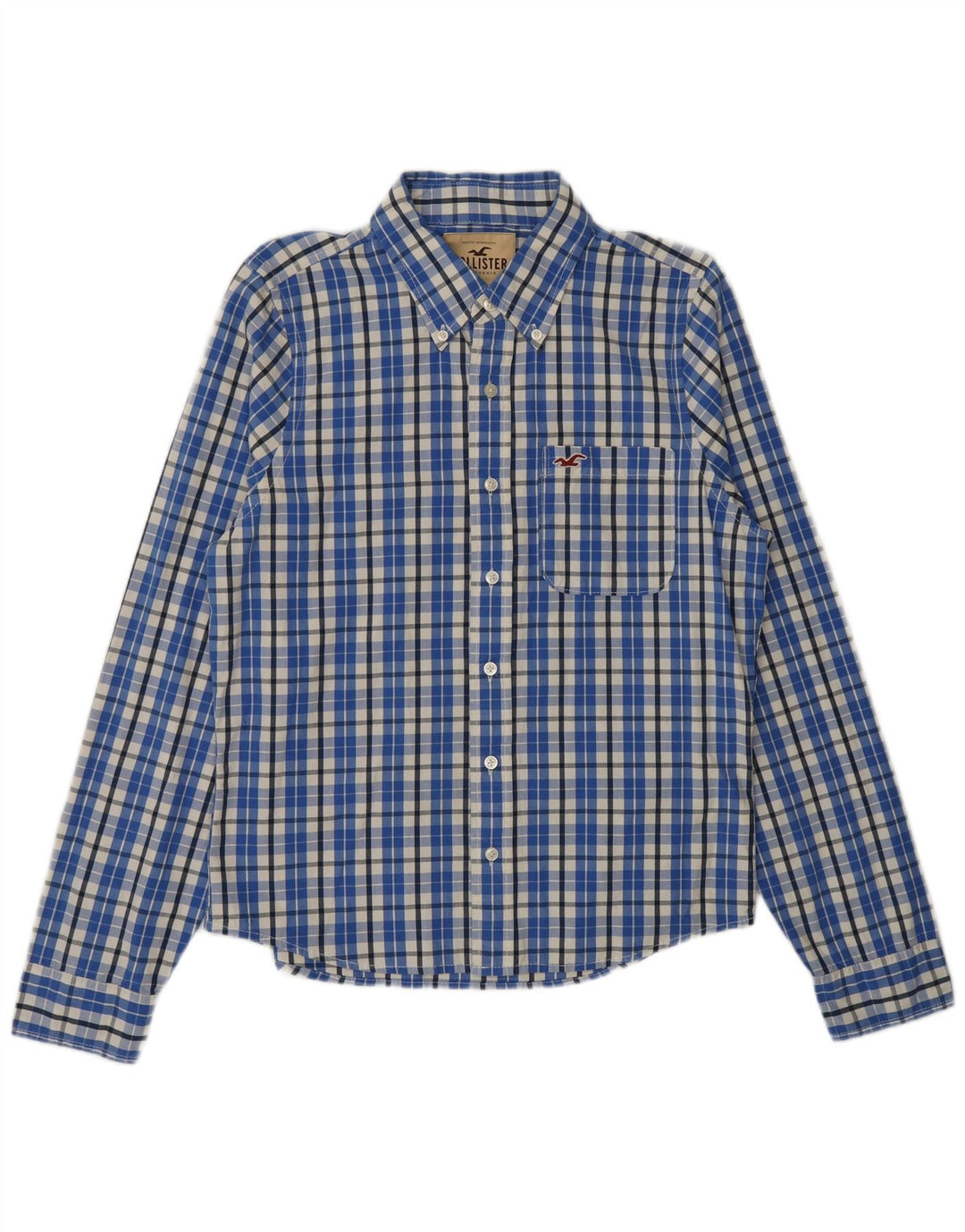 Hollister Mens Shirt Large Blue Check Cotton