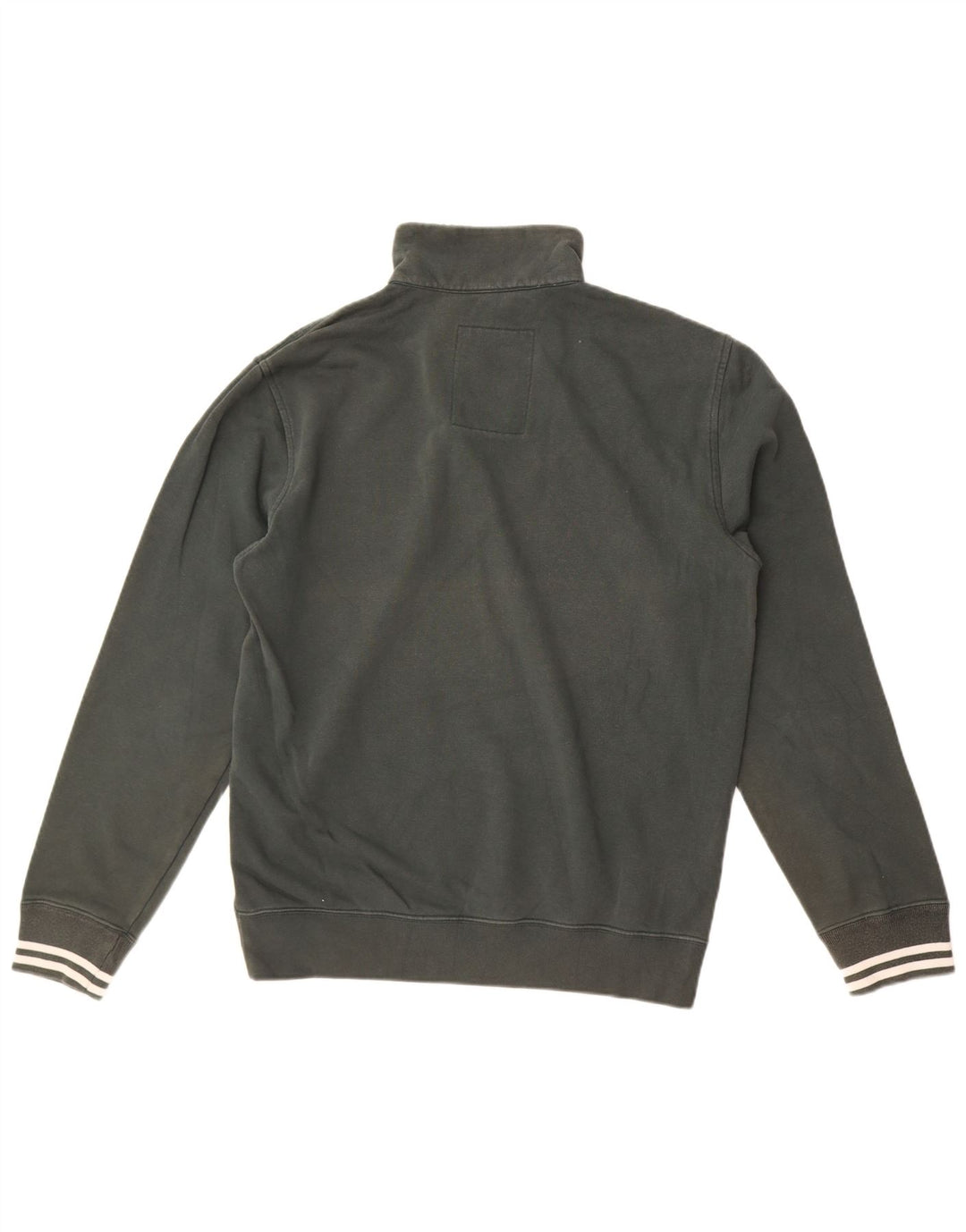 Champion Mens Zip Neck Sweatshirt Jumper Large Green Cotton