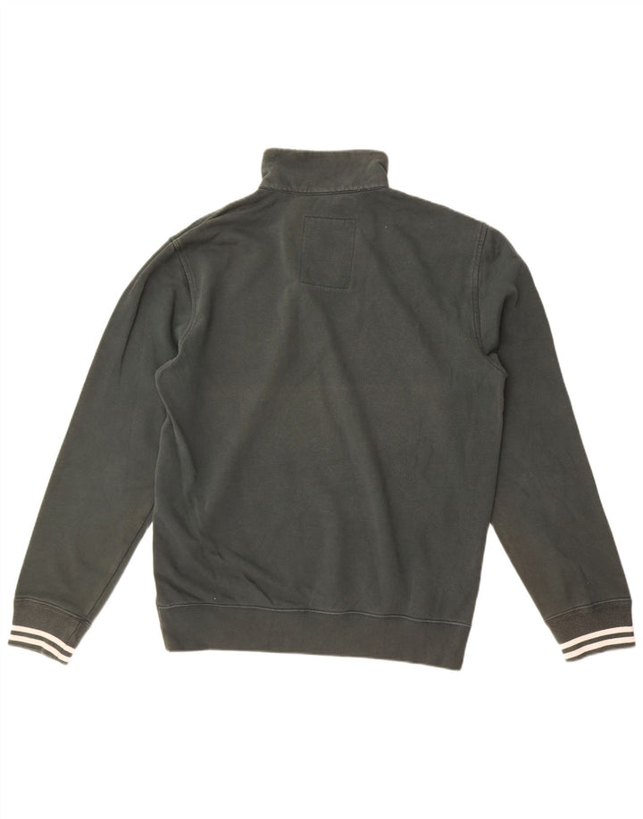 Champion Mens Zip Neck Sweatshirt Jumper Large Green Cotton