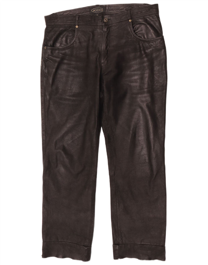 JCC Mens Leather Trousers W38 L30 Black Leather