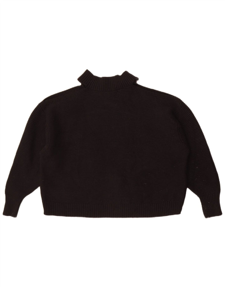 Zara Womens Oversized Turtle Neck Jumper Sweater UK 14 Medium Black
