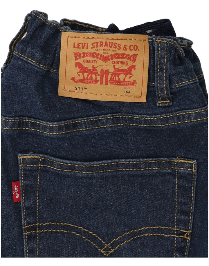 Levi's Boys 511 Slim Jeans 15-16 Years Navy Blue Cotton
