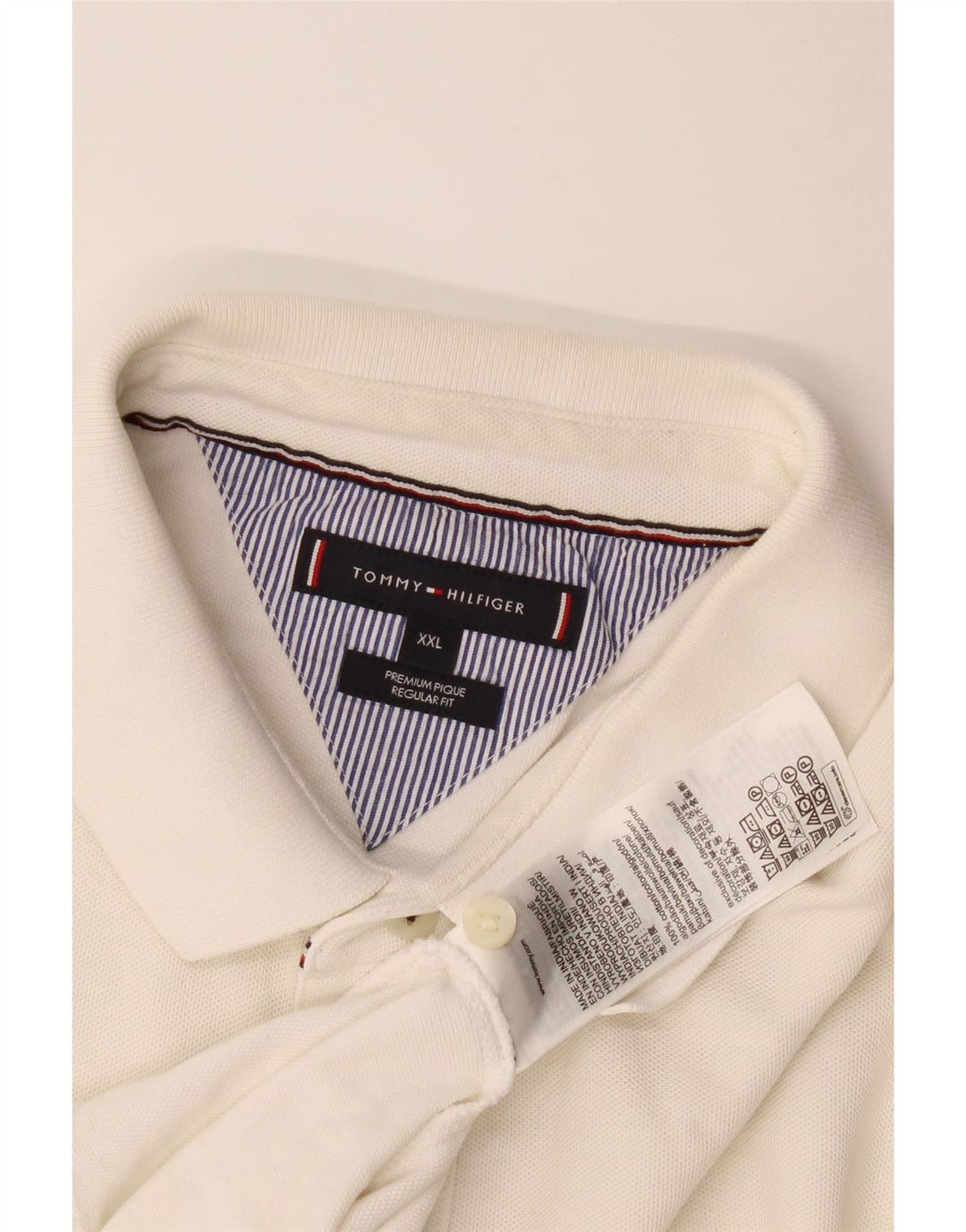 Tommy Hilfiger Mens Regular Fit Polo Shirt 2XL White Cotton