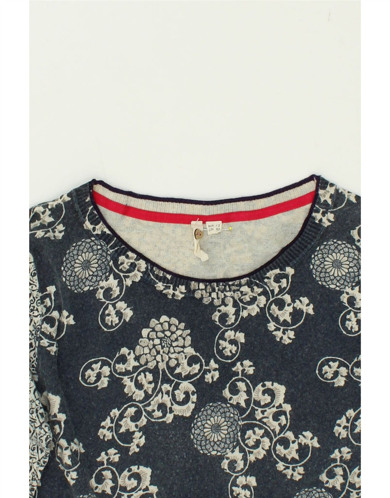 WHITE STUFF Womens Boat Neck Jumper Sweater UK 12 Medium Black Floral Vintage White Stuff and Second-Hand White Stuff from Messina Hembry 