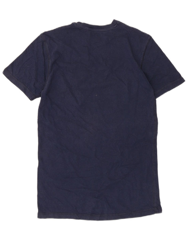 Hard Rock Cafe Mens Graphic T-Shirt Top Small Navy Blue Cotton