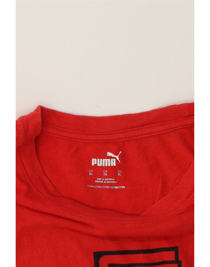 PUMA Mens Graphic T-Shirt Top XL Orange Cotton Vintage Puma and Second-Hand Puma from Messina Hembry 