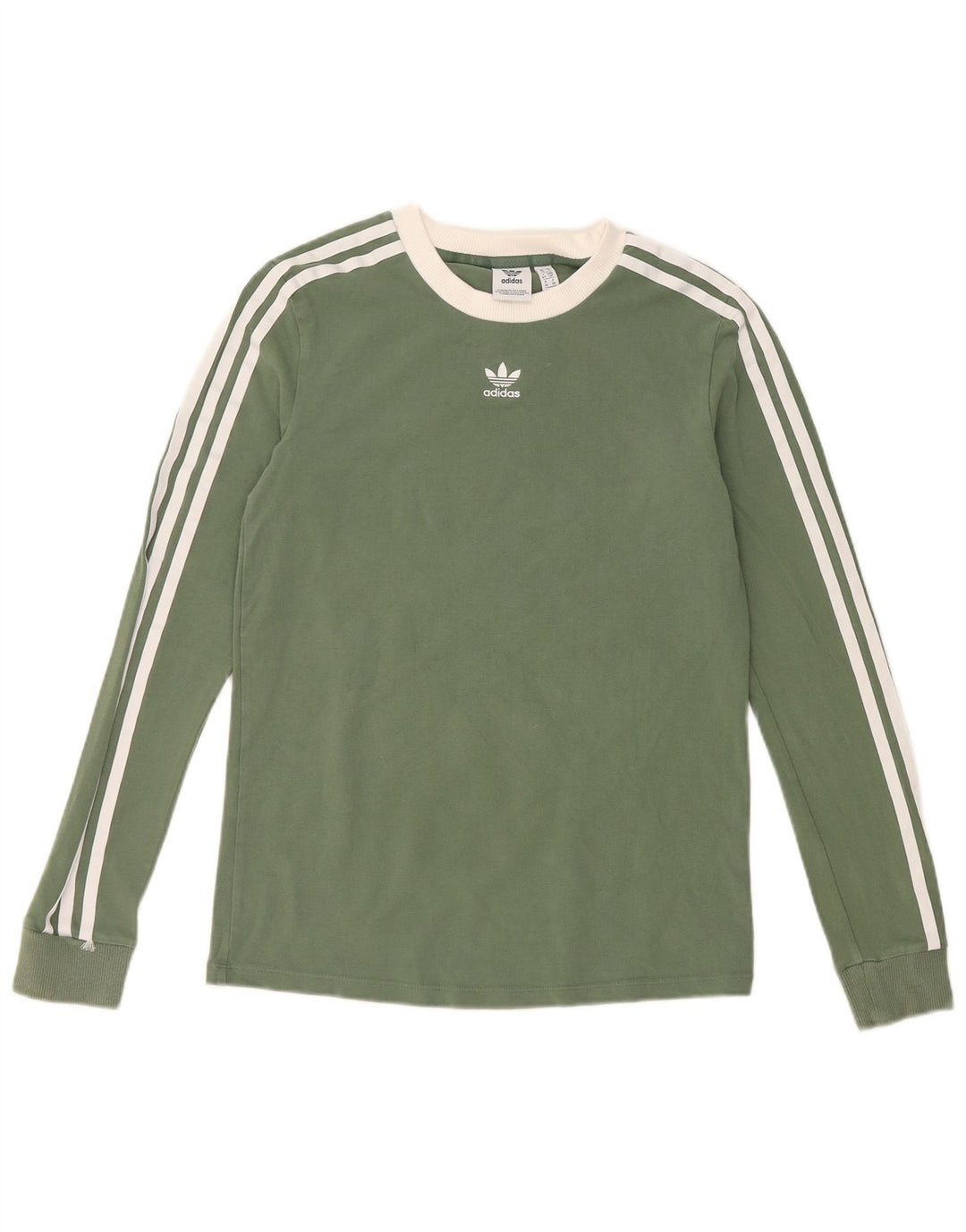 ADIDAS Womens Top Long Sleeve UK 10 Small Green Cotton
