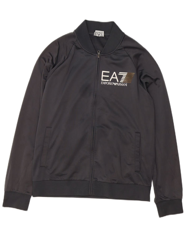 Emporio Armani Mens Graphic Tracksuit Top Jacket Large Grey Polyester