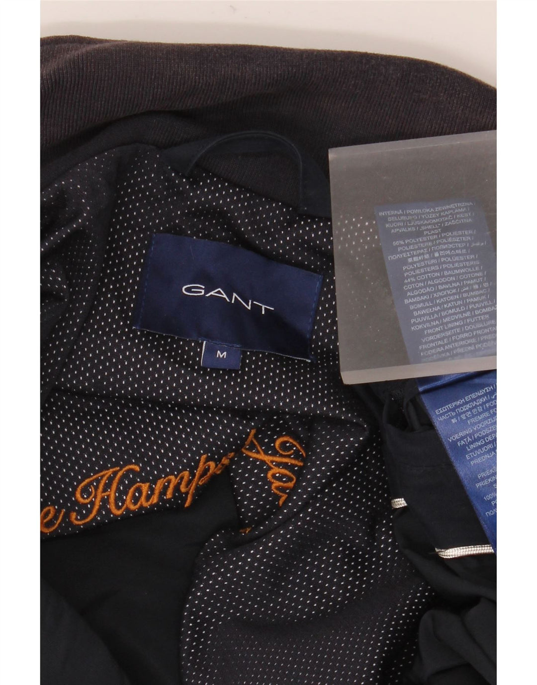 Gant Mens Bomber Jacket UK 38 Medium Navy Blue Polyester