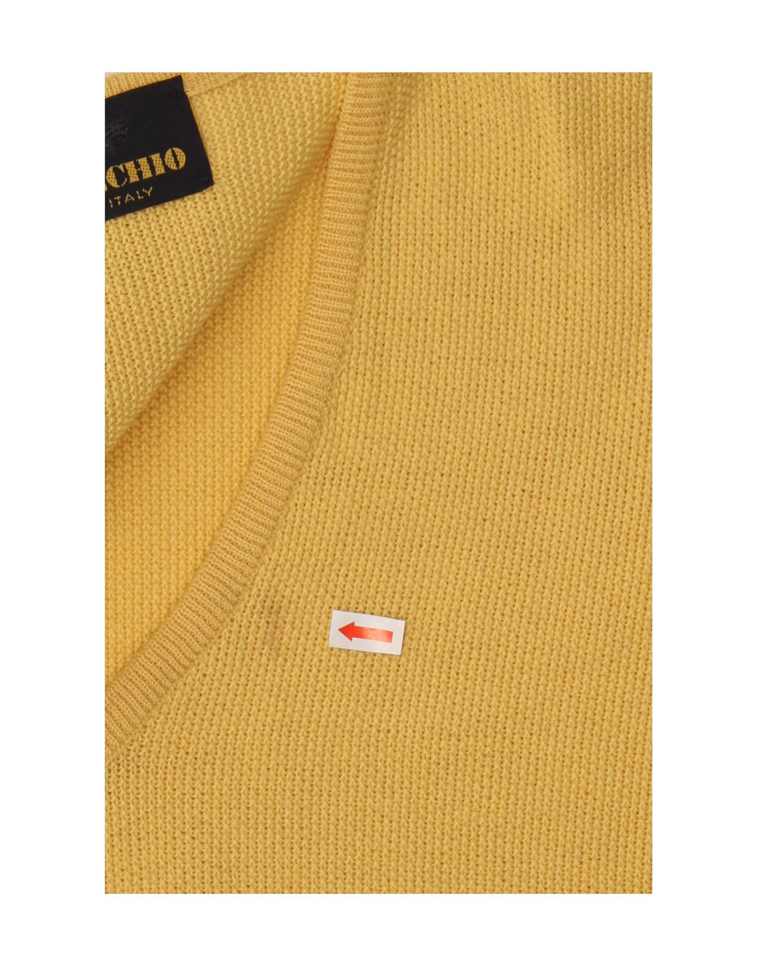 IL GRANCHIO Mens V-Neck Jumper Sweater Large Yellow Wool Vintage Il Granchio and Second-Hand Il Granchio from Messina Hembry 