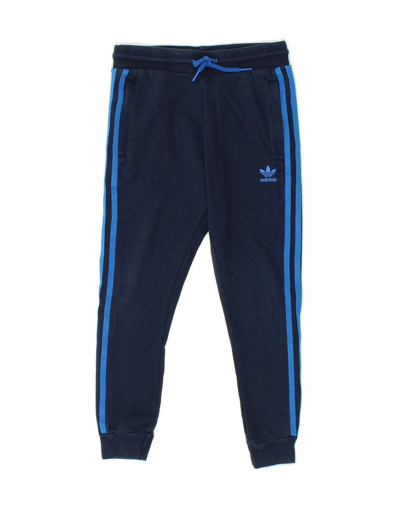 ADIDAS Boys Tracksuit Trousers Joggers 7-8 Years Navy Blue Cotton | Vintage Adidas | Thrift | Second-Hand Adidas | Used Clothing | Messina Hembry 