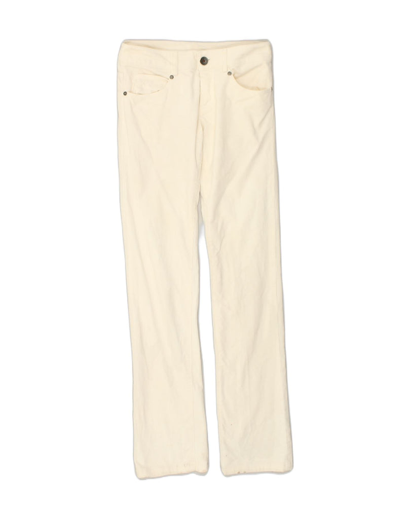 BENETTON Womens Slim Corduroy Trousers IT 38 XS W26 L33 Off White | Vintage Benetton | Thrift | Second-Hand Benetton | Used Clothing | Messina Hembry 