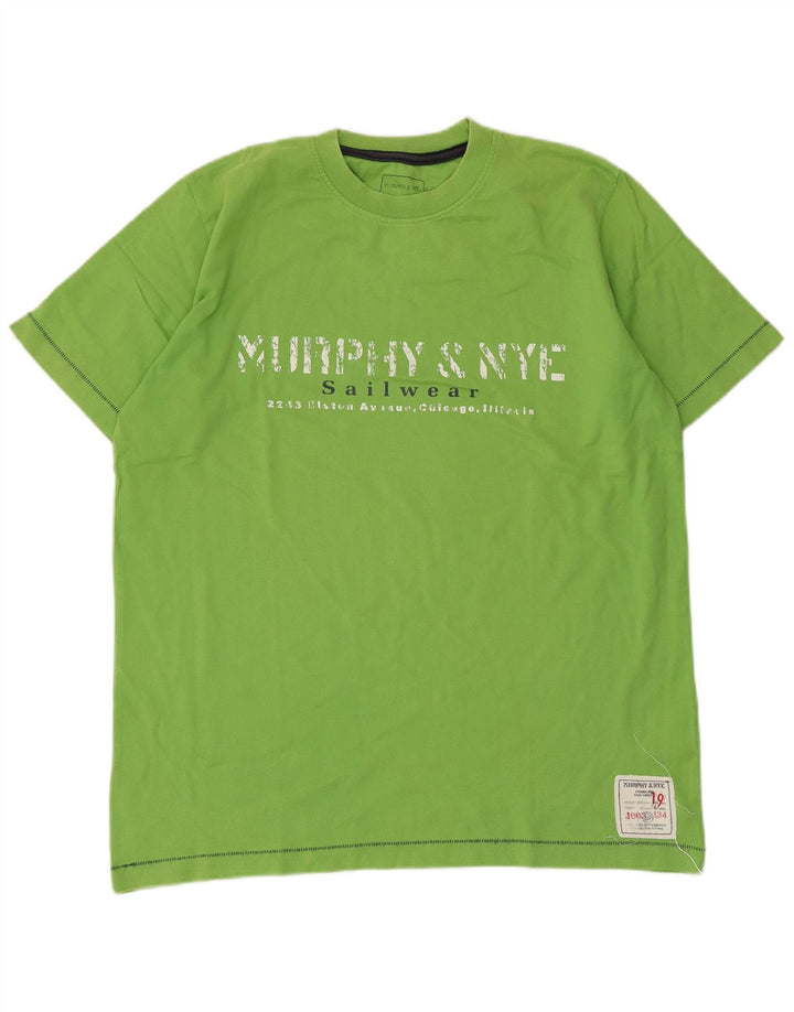 Murphy & Nye Mens Graphic T-Shirt Top Medium Green Cotton