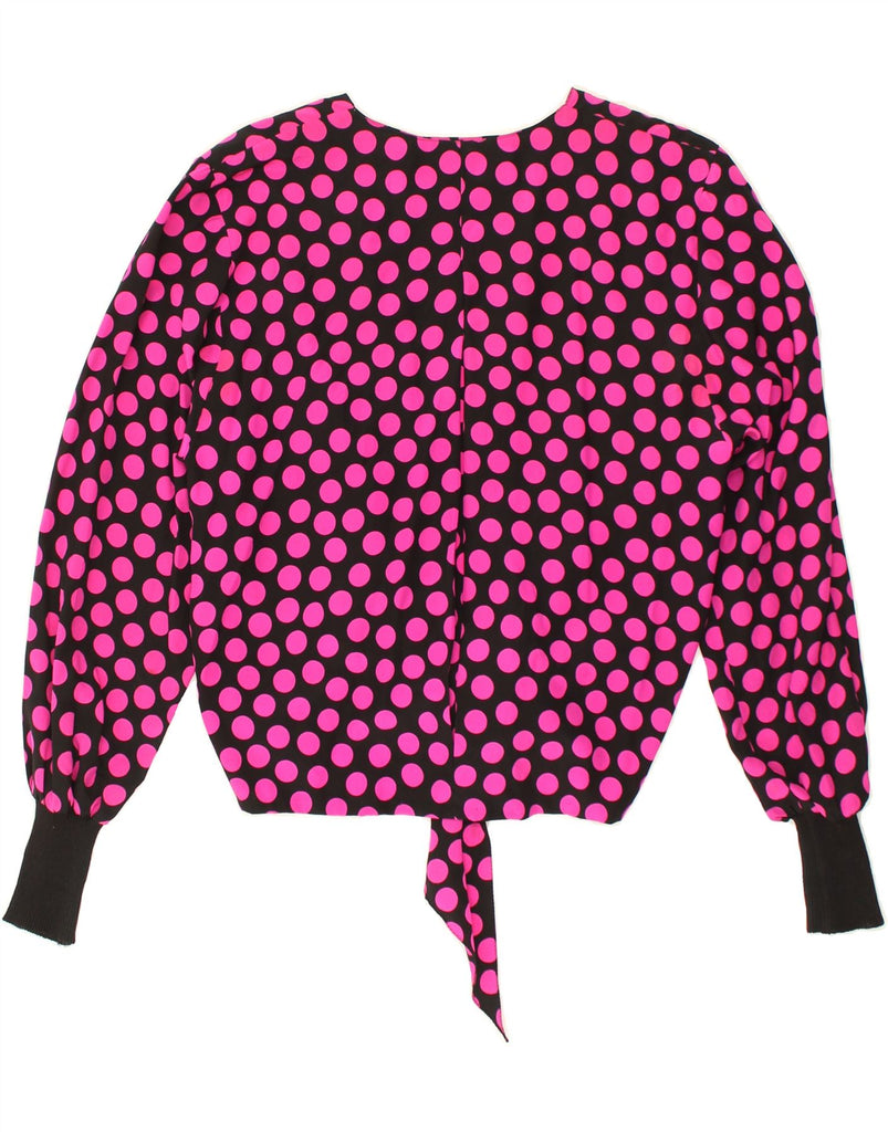 VINTAGE Womens Long Sleeve Blouse Top IT 44 Medium Pink Spotted Silk | Vintage Vintage | Thrift | Second-Hand Vintage | Used Clothing | Messina Hembry 