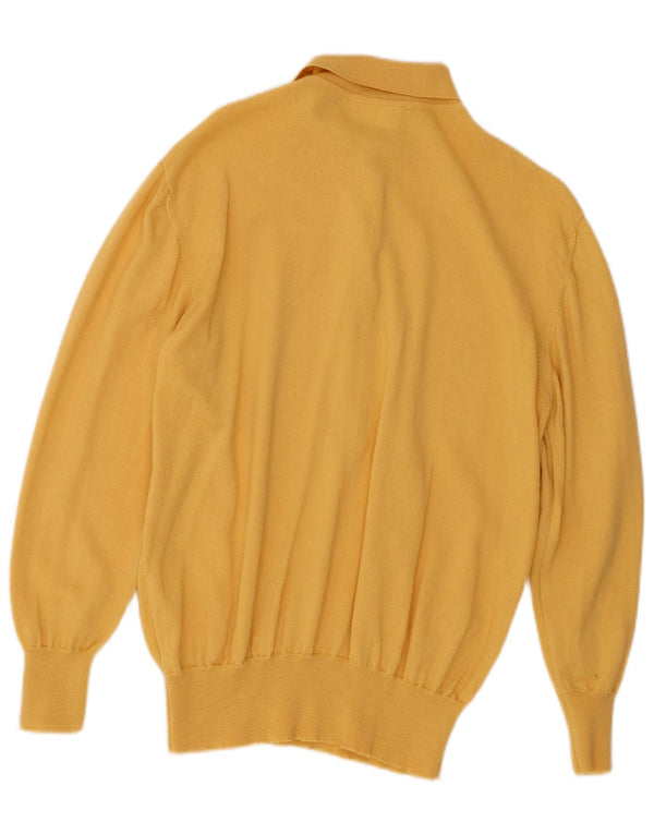GIRA PUCCINO Womens Polo Neck Jumper Sweater UK 14 Large Yellow New Wool
