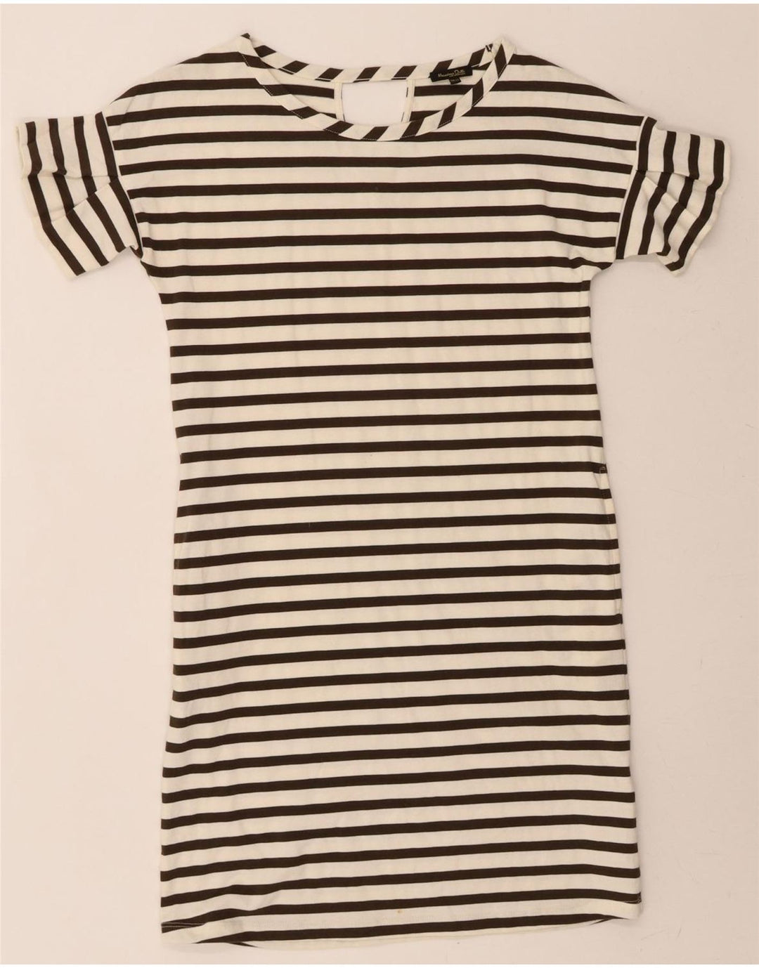 MASSIMO DUTTI Womens Shift Dress UK 6 XS White Striped Cotton Vintage Massimo Dutti and Second-Hand Massimo Dutti from Messina Hembry 