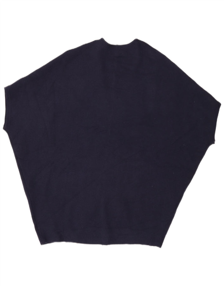 White Stuff Womens Short Sleeve Poncho Cardigan Top UK 8 Small Navy Blue
