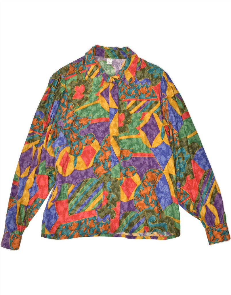 TRU Womens Abstract Pattern Shirt Blouse IT 42 Medium Multicoloured | Vintage Tru | Thrift | Second-Hand Tru | Used Clothing | Messina Hembry 