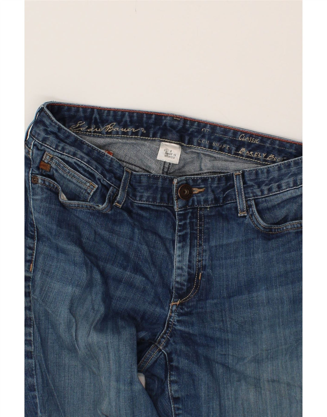 EDDIE BAUER Womens Barely Bootcut Jeans US 8 Medium W30 L30 Blue Vintage Eddie Bauer and Second-Hand Eddie Bauer from Messina Hembry 