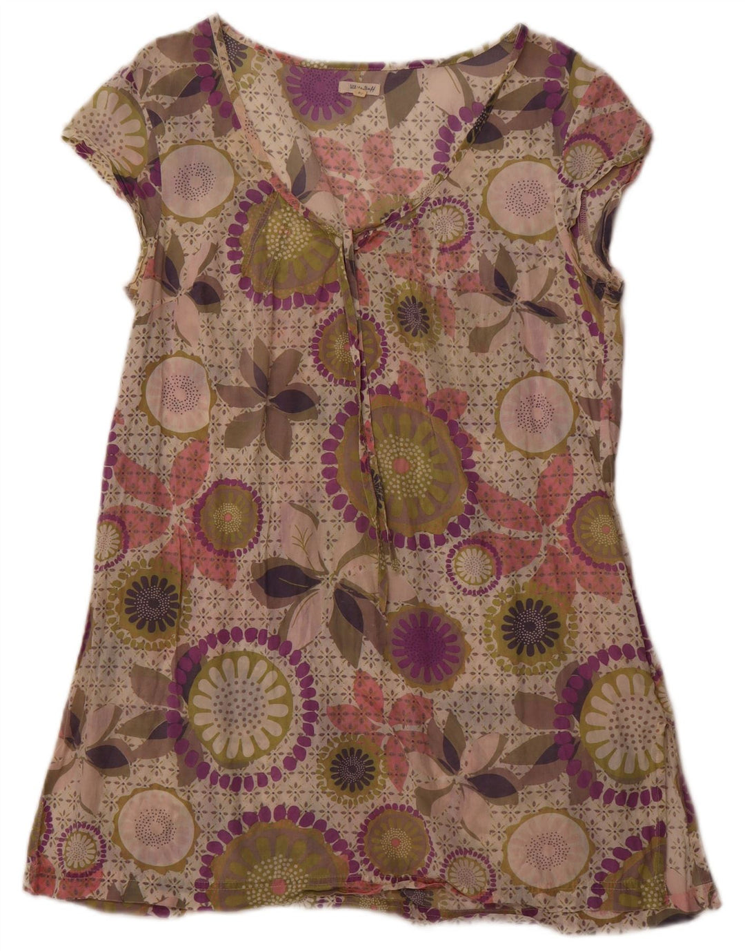 WHITE STUFF Womens Basic Dress UK 14 Medium Purple Floral Cotton