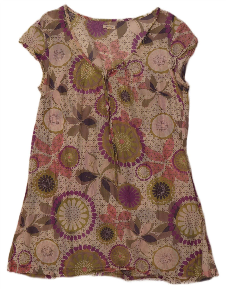 WHITE STUFF Womens Basic Dress UK 14 Medium Purple Floral Cotton