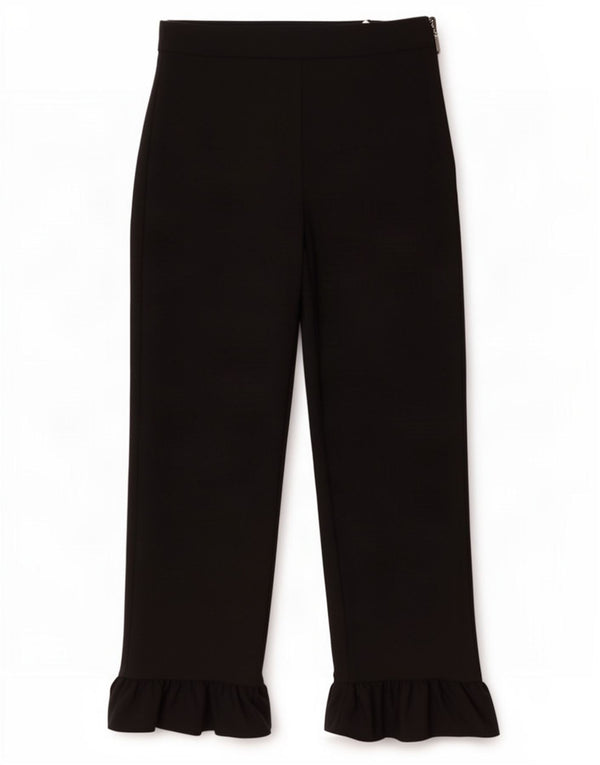 Zara Womens Bootcut Cropped Trousers Small W26 L24 Black Cotton