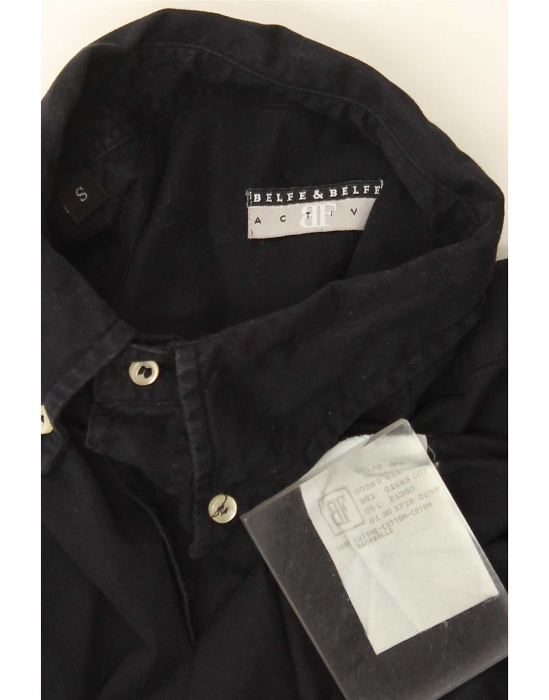 Belfe & Mens Shirt Small Navy Blue Cotton
