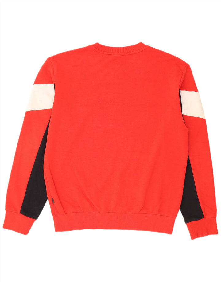 Puma Mens Graphic Sweatshirt Jumper Small Red Colourblock Cotton
