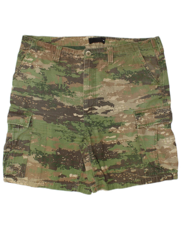 Burton Mens Cargo Shorts W38 XL Green Camouflage Cotton