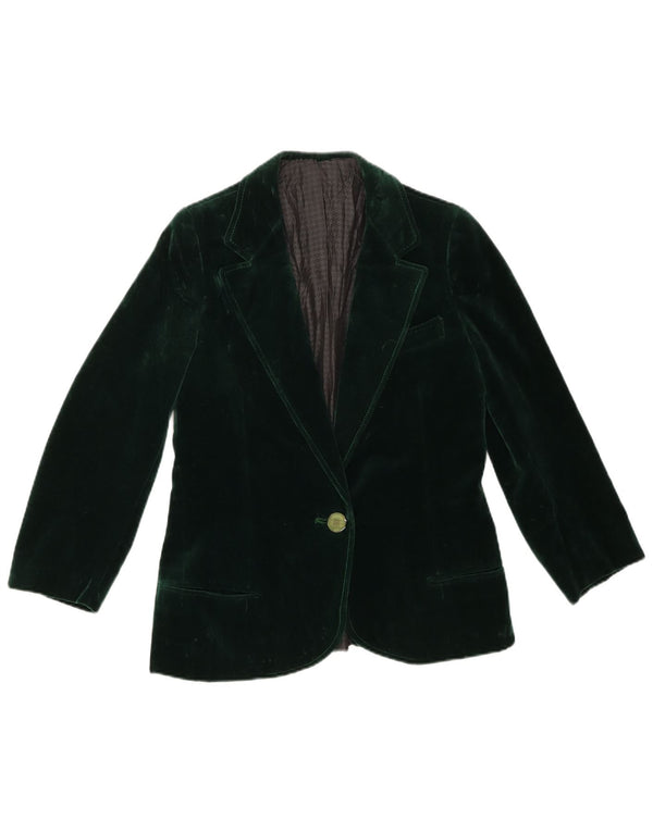 Vintage Womens 1 Button Blazer Jacket UK 10 Small Green