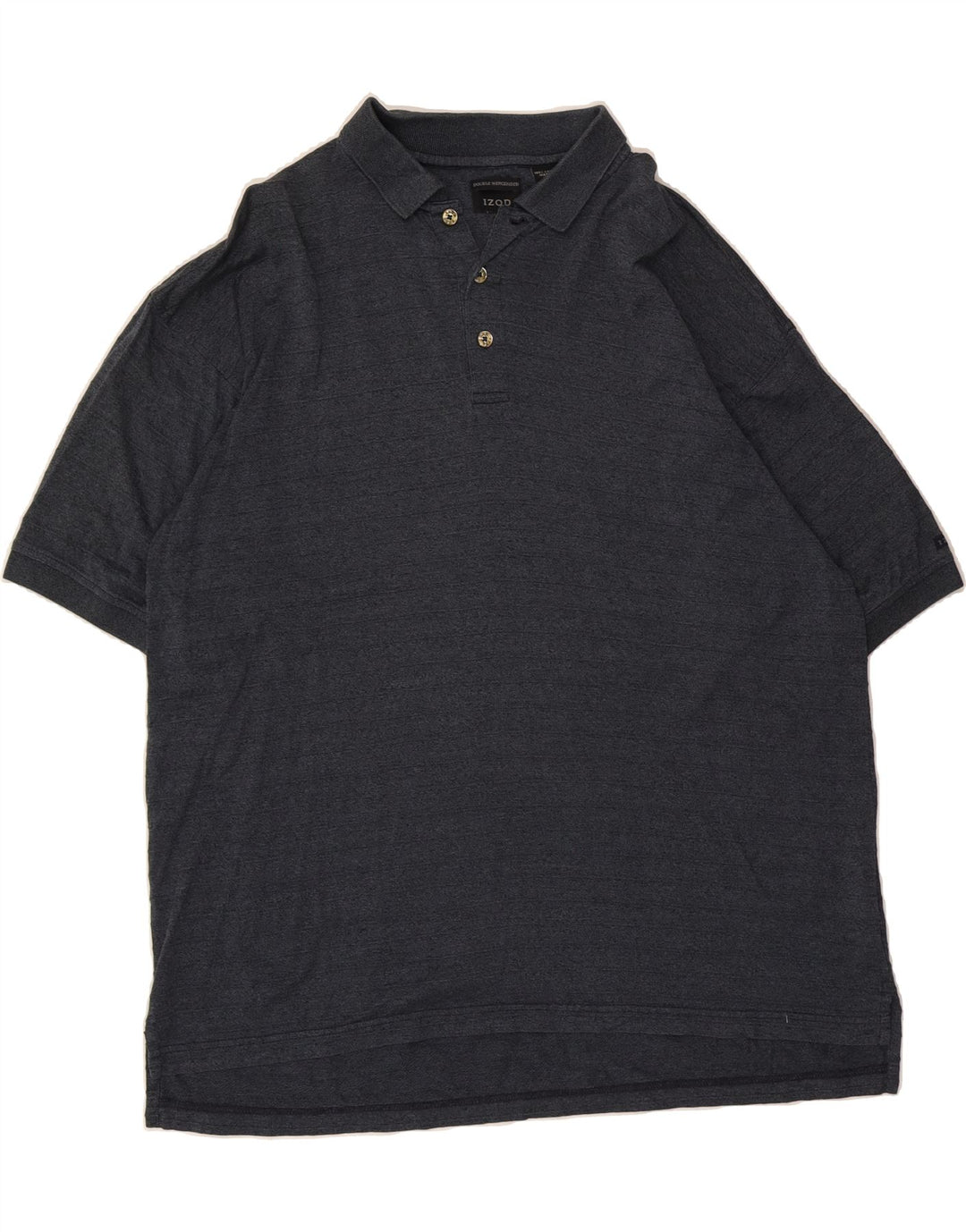 IZOD Mens Polo Shirt Large Navy Blue Striped Cotton Vintage Izod and Second-Hand Izod from Messina Hembry 