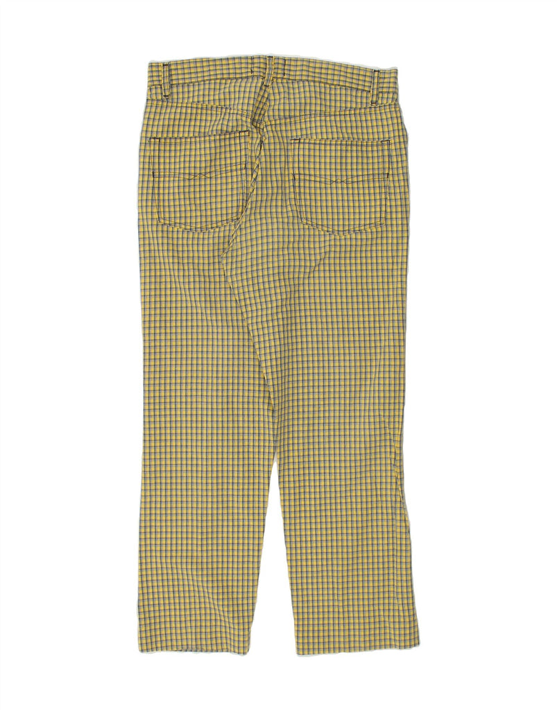 VINTAGE Mens Straight Casual Trousers W34 L28 Yellow Check Cotton | Vintage Vintage | Thrift | Second-Hand Vintage | Used Clothing | Messina Hembry 