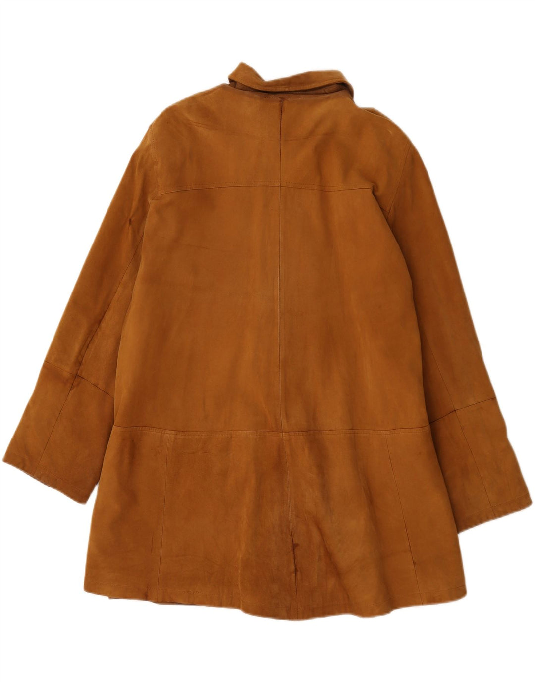 Vintage Womens Oversized Leather Coat UK 20 2XL Brown Leather