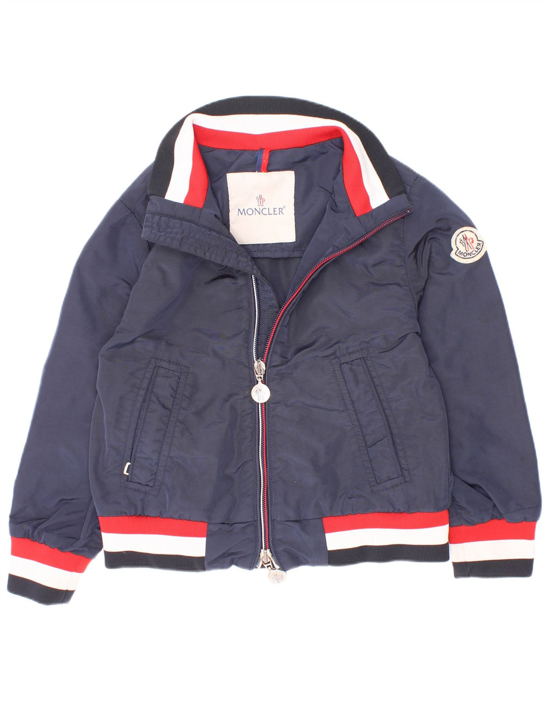 Moncler Boys Bomber Jacket 3-4 Years Navy Blue Colourblock Polyamide