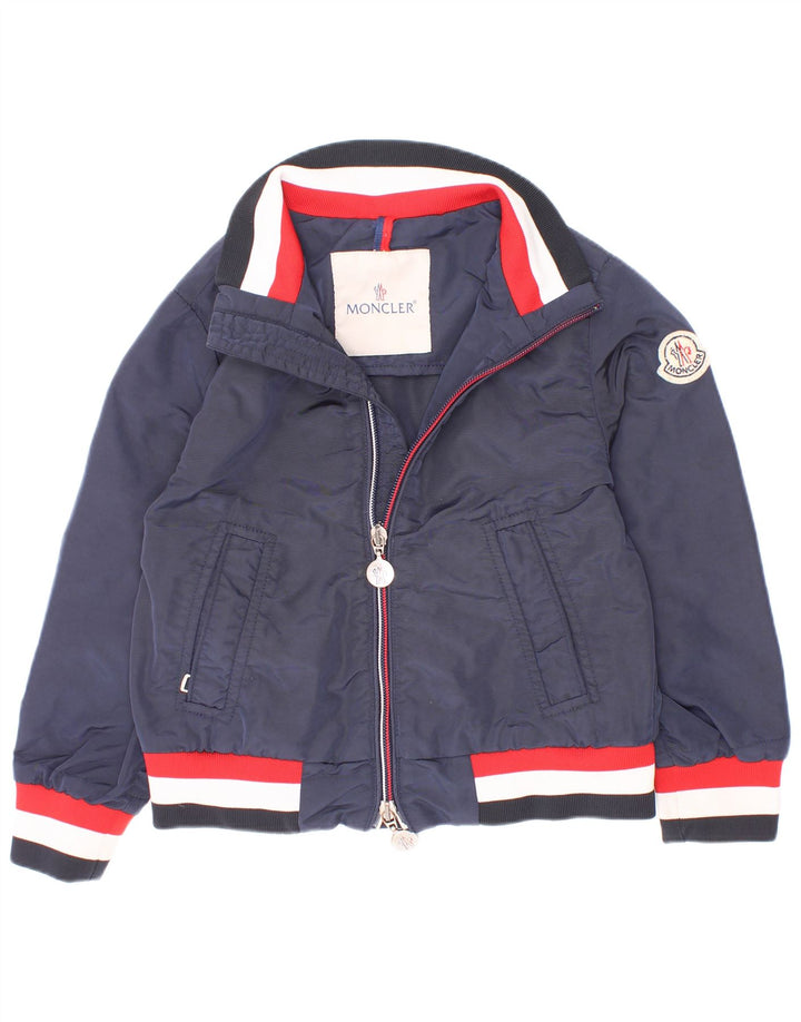 Moncler Boys Bomber Jacket 3-4 Years Navy Blue Colourblock Polyamide