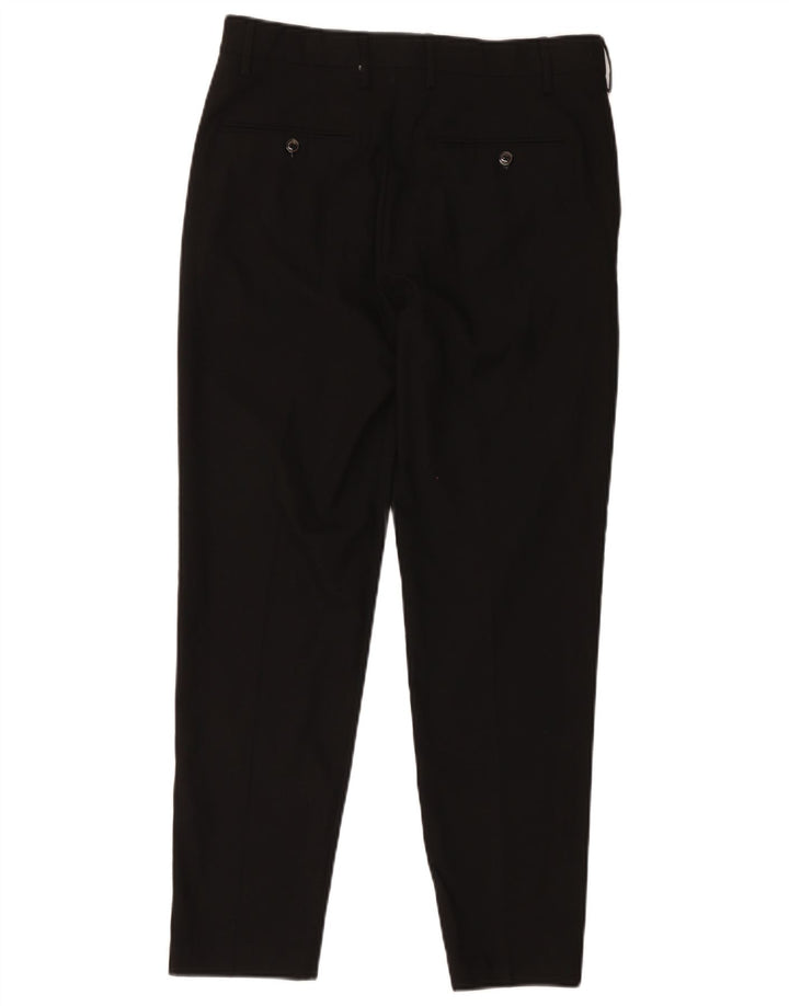 Zara Mens Slim Suit Trousers EU 40 Medium W31 L27 Black Polyester