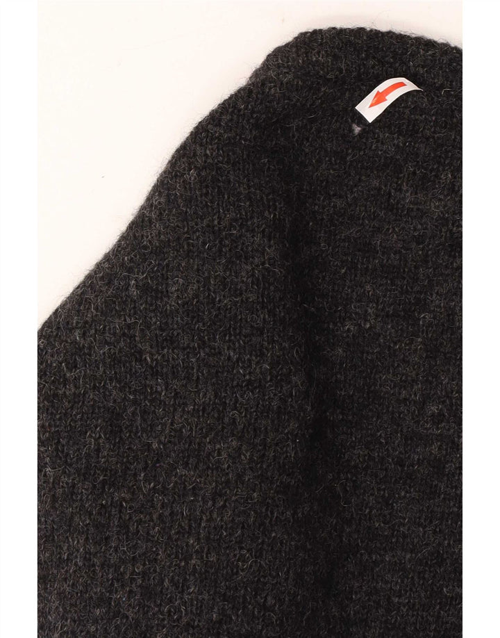 Rodrigo Mens V-Neck Jumper Sweater Large Grey Argyle/Diamond Wool