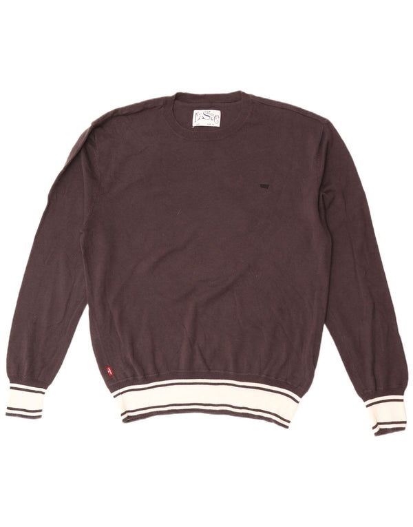 Levi's Mens Crew Neck Jumper Sweater XL Brown Cotton