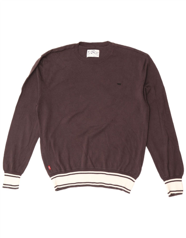 Levi's Mens Crew Neck Jumper Sweater XL Brown Cotton