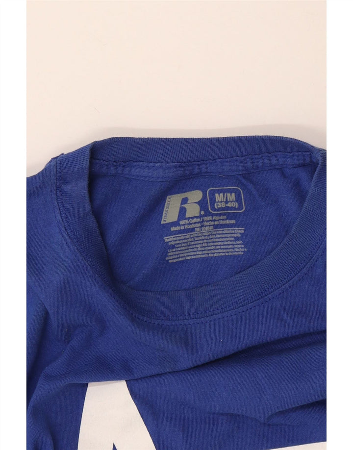 Russell Athletic Mens Graphic T-Shirt Top Medium Blue Cotton