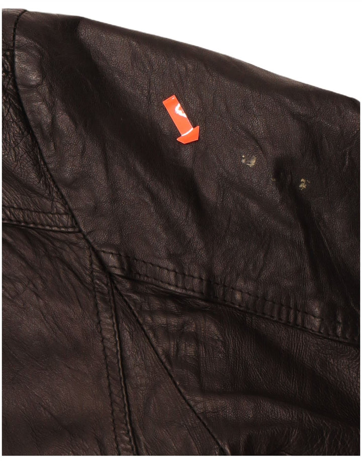 RIFLE Womens Leather Jacket UK 14 Large Black Leather