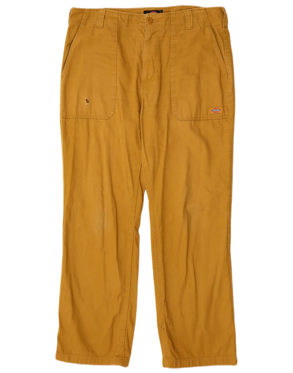 Dickies Mens Straight Chino Trousers W34 L30 Beige Cotton