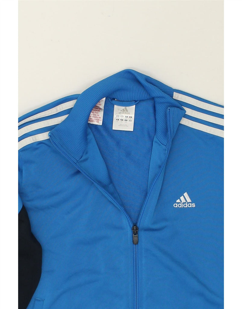 ADIDAS Boys Tracksuit Top Jacket 11-12 Years Blue Colourblock Polyester | Vintage Adidas | Thrift | Second-Hand Adidas | Used Clothing | Messina Hembry 