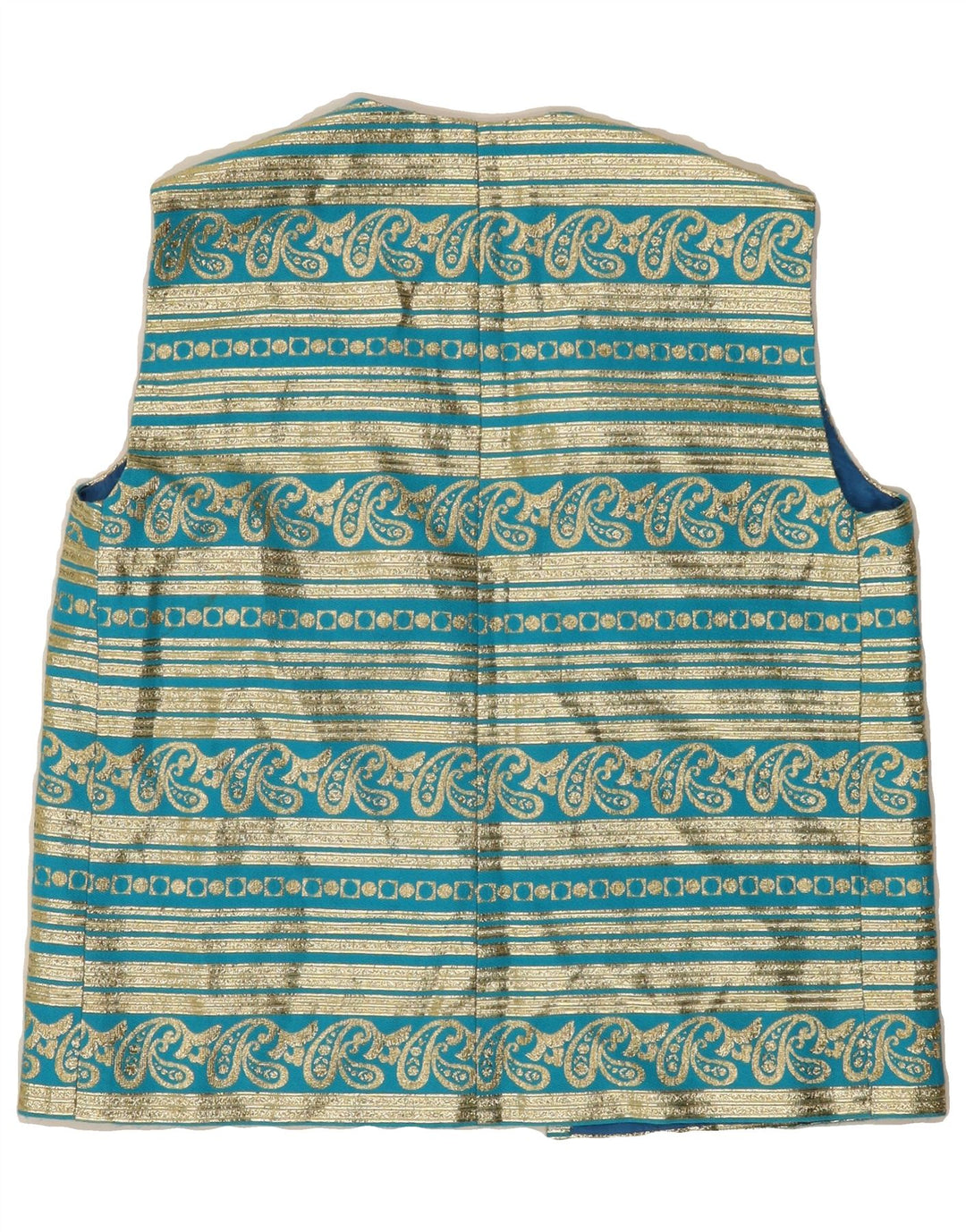 VINTAGE Womens Waistcoat UK 12 Medium Blue Colourblock Vintage Vintage and Second-Hand Vintage from Messina Hembry 