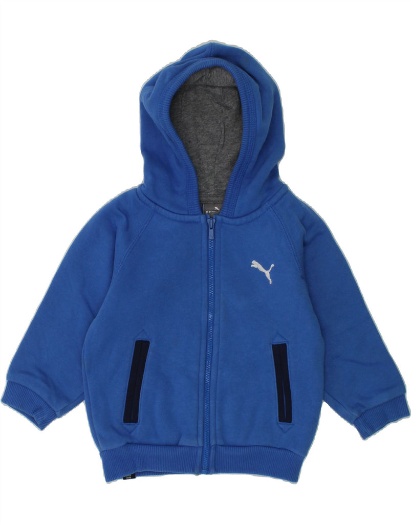 PUMA Baby Boys Zip Hoodie Sweater 9-12 Months Large  Blue Cotton | Vintage Puma | Thrift | Second-Hand Puma | Used Clothing | Messina Hembry 