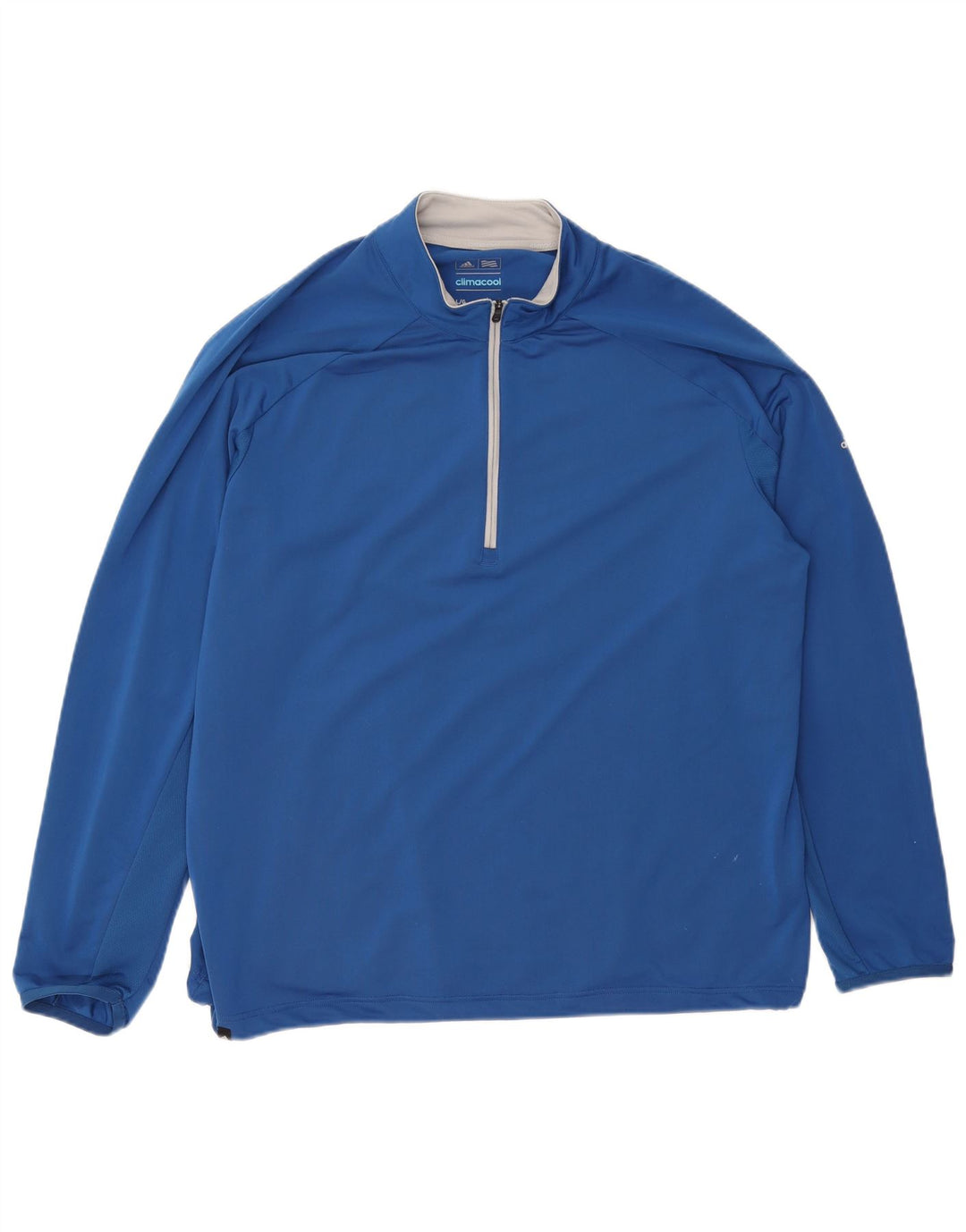 Adidas Mens Climacool Zip Neck Top Long Sleeve Large Blue Polyester