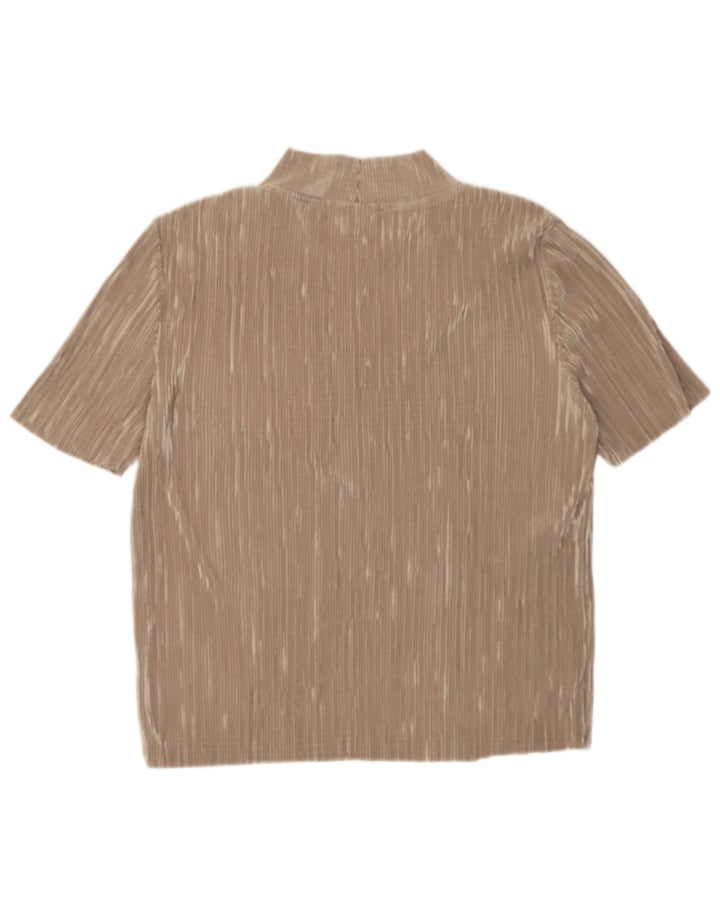 Zara Womens Blouse Top UK 14 Medium Beige