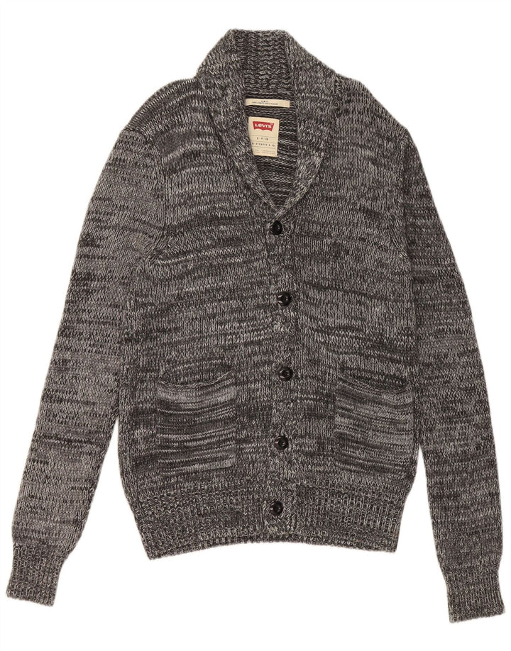 Levi's Mens Slim Fit Cardigan Sweater Small Grey Flecked Viscose